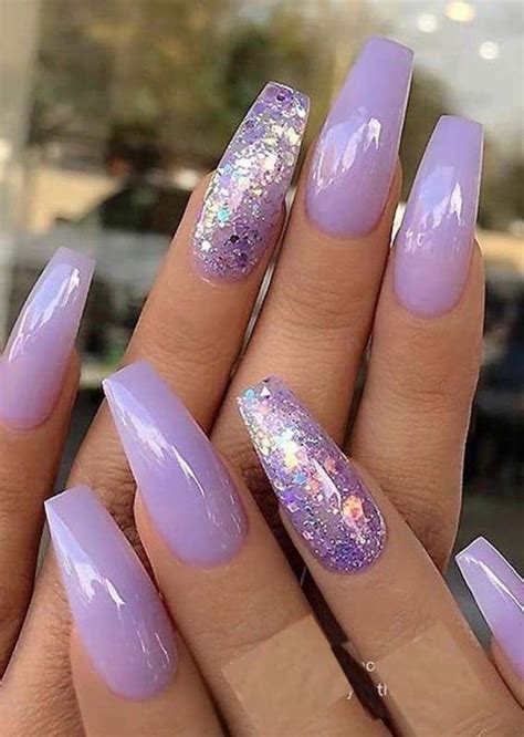 acrylic nails purple design